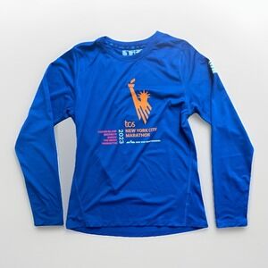 New Balance 2023 NYC Marathon Long Sleeve Running Shirt Women's Small Blue